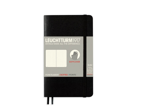 Notebook - Leuchtturm1917 - dotted, black, soft cover, A6