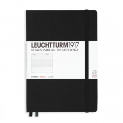 Notebook - Leuchtturm1917 - ruled, black, hard cover, A5