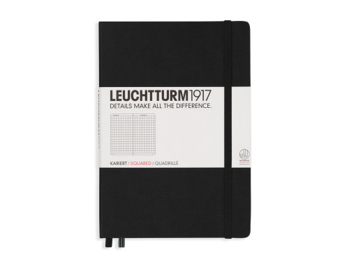 Notebook - Leuchtturm1917 - squared, black, hard cover, A5