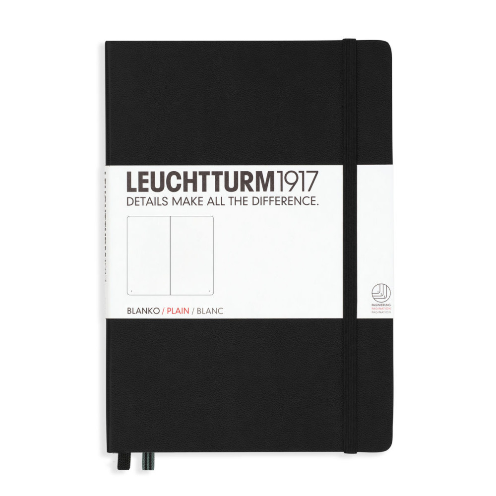 Notatnik - Leuchtturm1917 - gładki, czarny, twarda okładka, A5