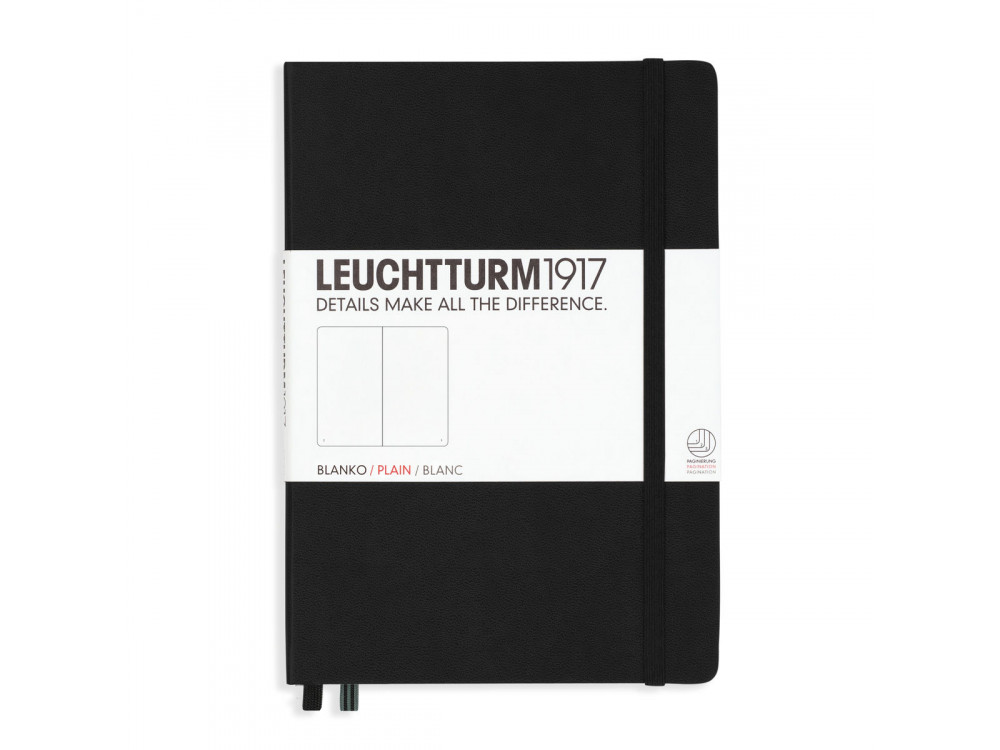 Notatnik - Leuchtturm1917 - gładki, czarny, twarda okładka, A5