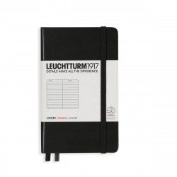 Notebook - Leuchtturm1917 - ruled, black, hard cover, A6