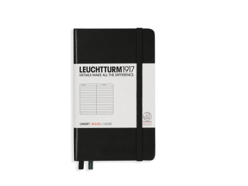 Notebook - Leuchtturm1917 - ruled, black, hard cover, A6