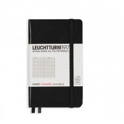 Notebook - Leuchtturm1917 - squared, black, hard cover, A6