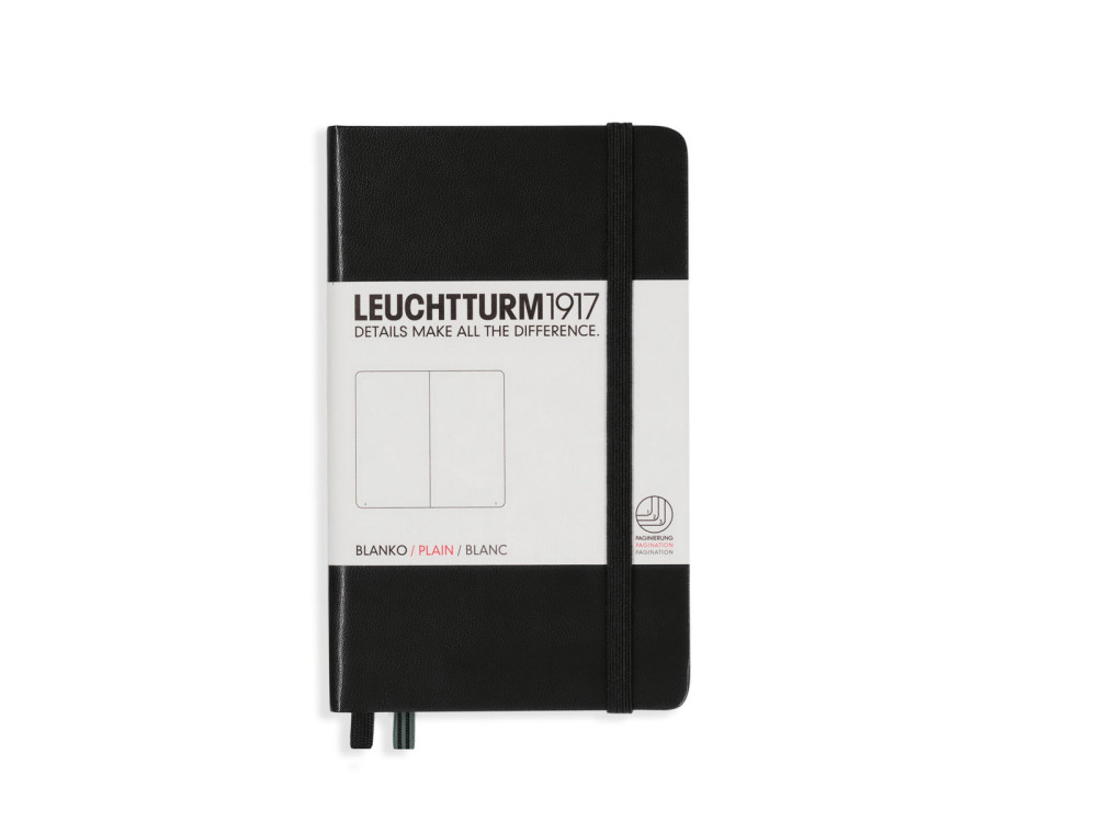 Notebook - Leuchtturm1917 - plain, black, hard cover, A6