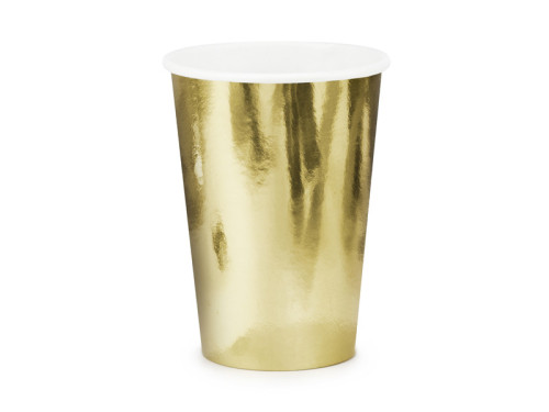 Paper cups - gold, 220 ml, 6 pcs.