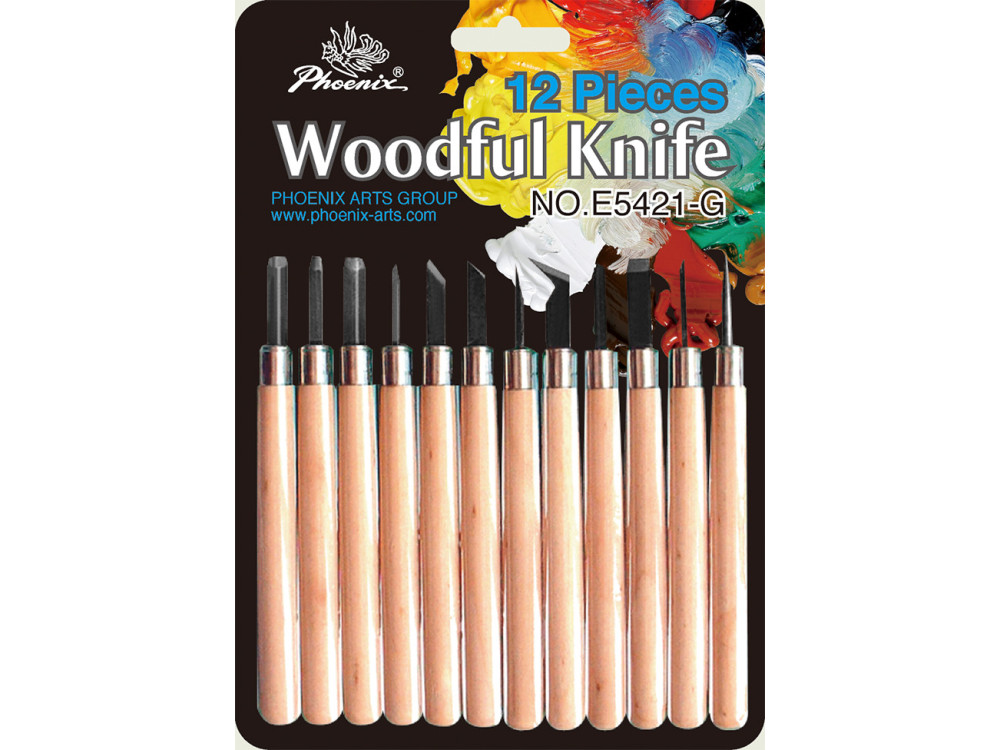 Lino Cutters set - Phoenix - 12 pcs.