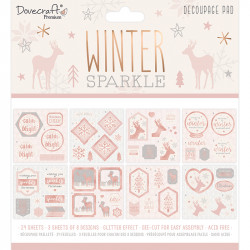Zestaw papierów do decoupage 20,3 x 20,3 cm - Dovecraft - Winter Sparkle