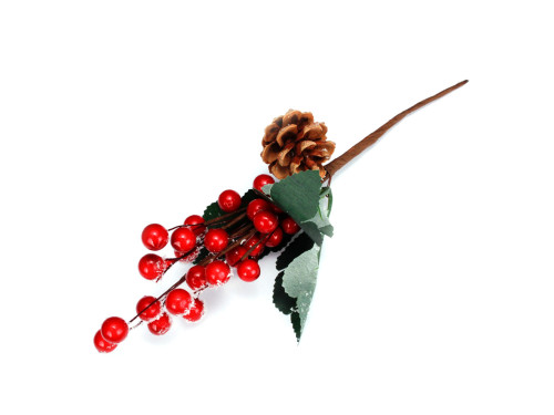 A sprig of rowan with a pine cone - 22 cm
