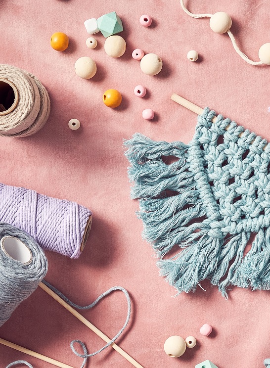Macrame and embroidery